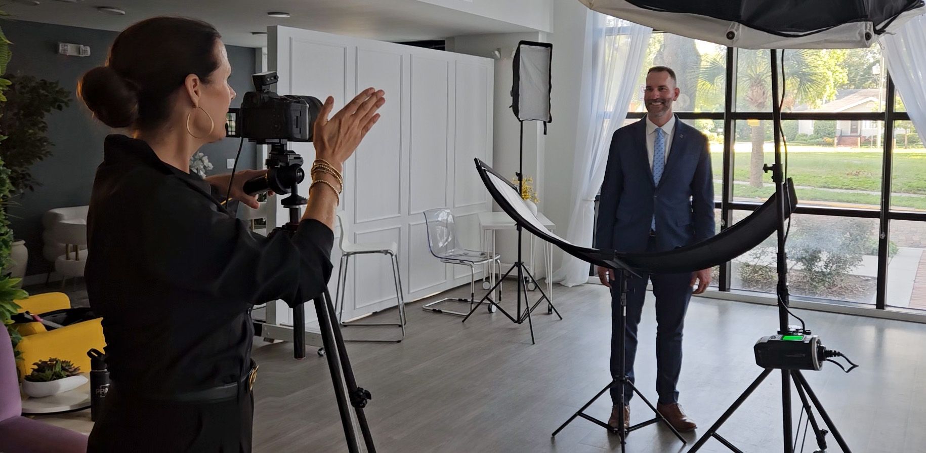 On-site corporate headshots and business portraits for company teams