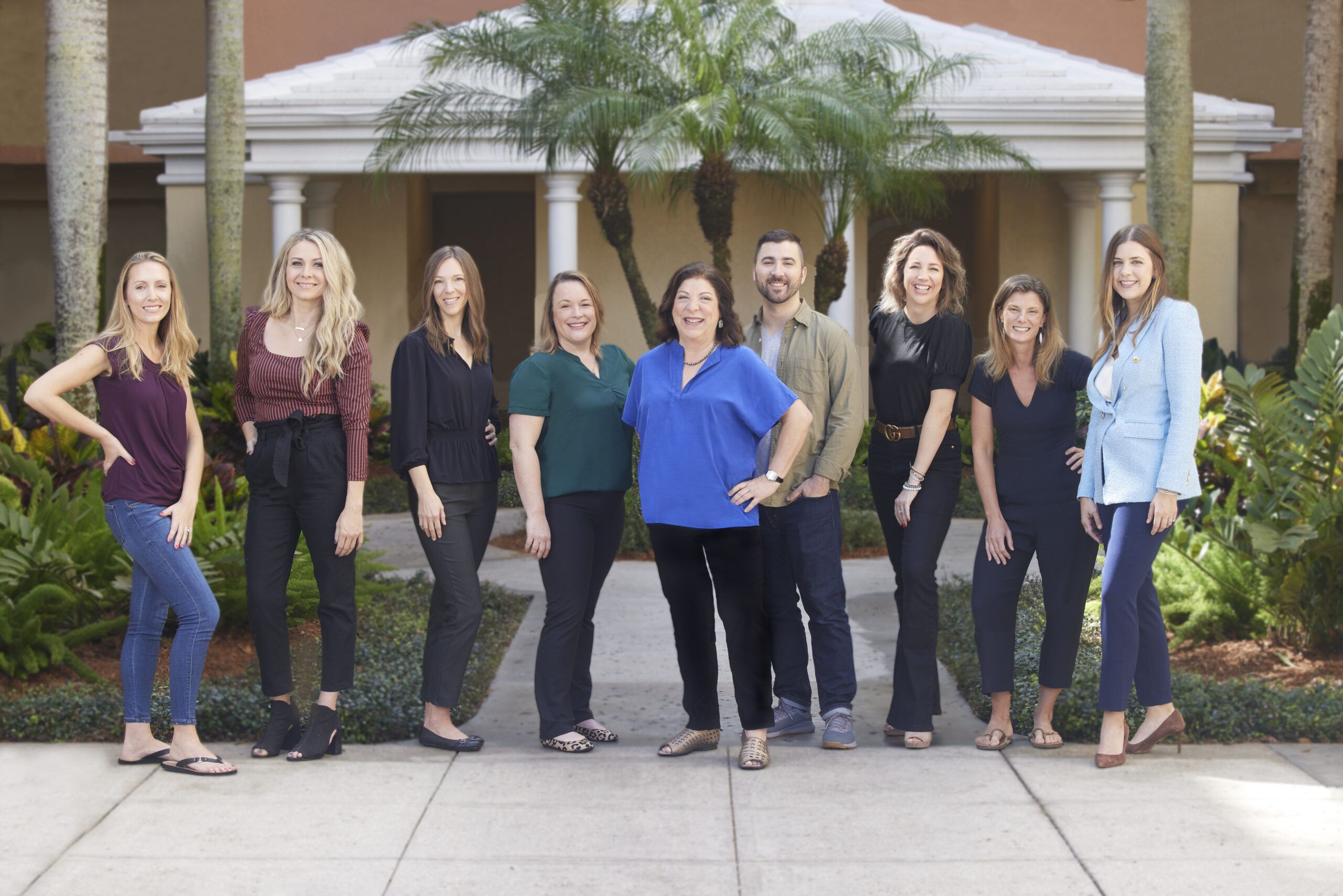 Company team business portrait photographed outdoors on location